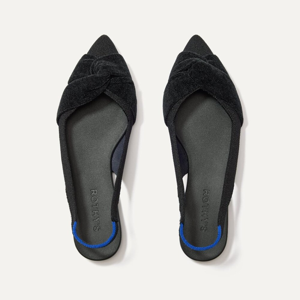 Rothy's The Twist Point Slingback - Black Size 11